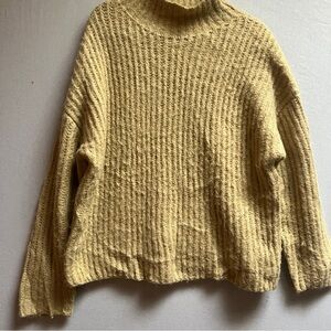 Azul by Moussy Cozy Mock neck Mustard Oversized Sweater Sz M